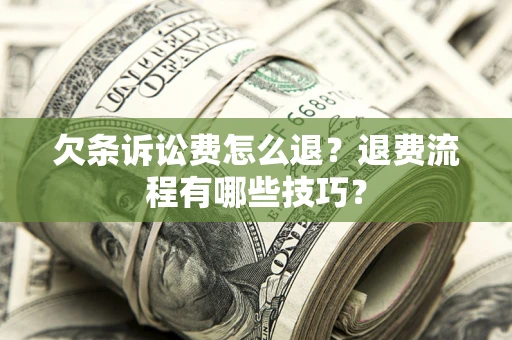 北京欠条诉讼费怎么退？退费流程有哪些技巧？